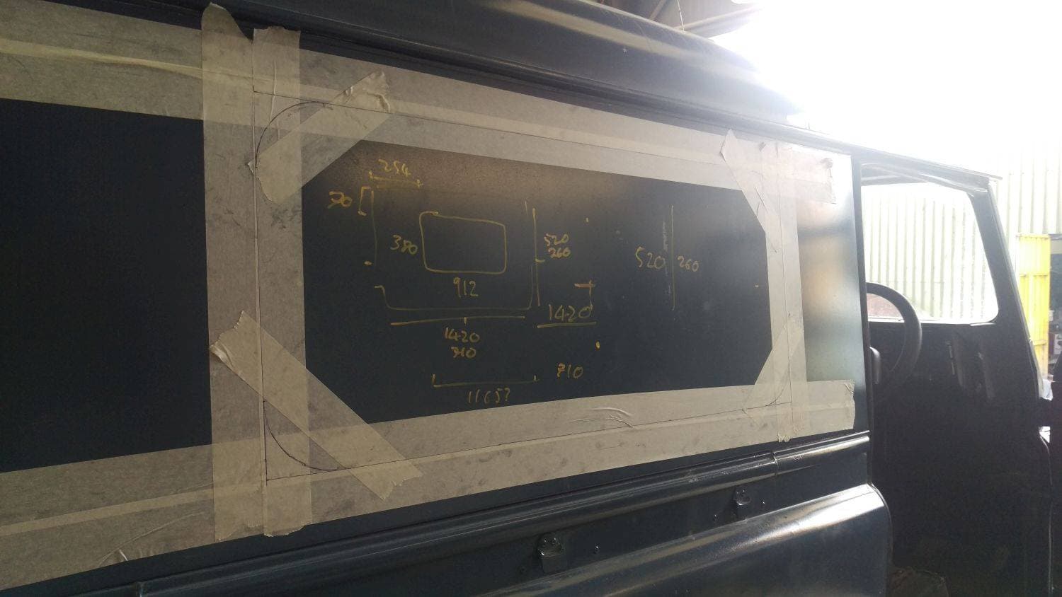 Bespoke enhancement - adding a window to a Defender 90 — photograph 2
