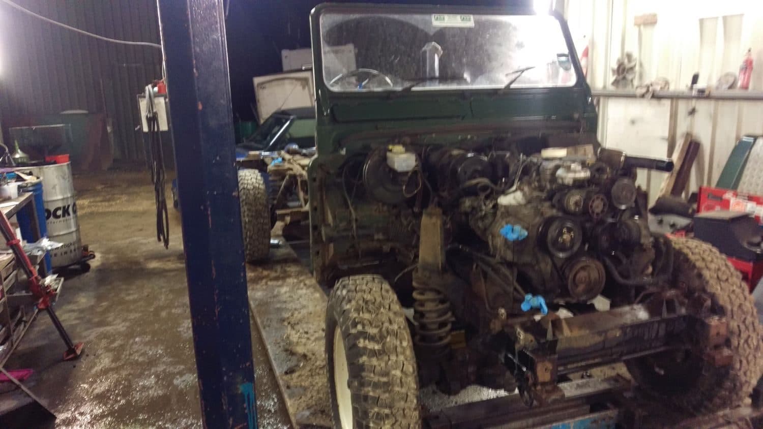 Defender 130" Chassis swap — photograph 1